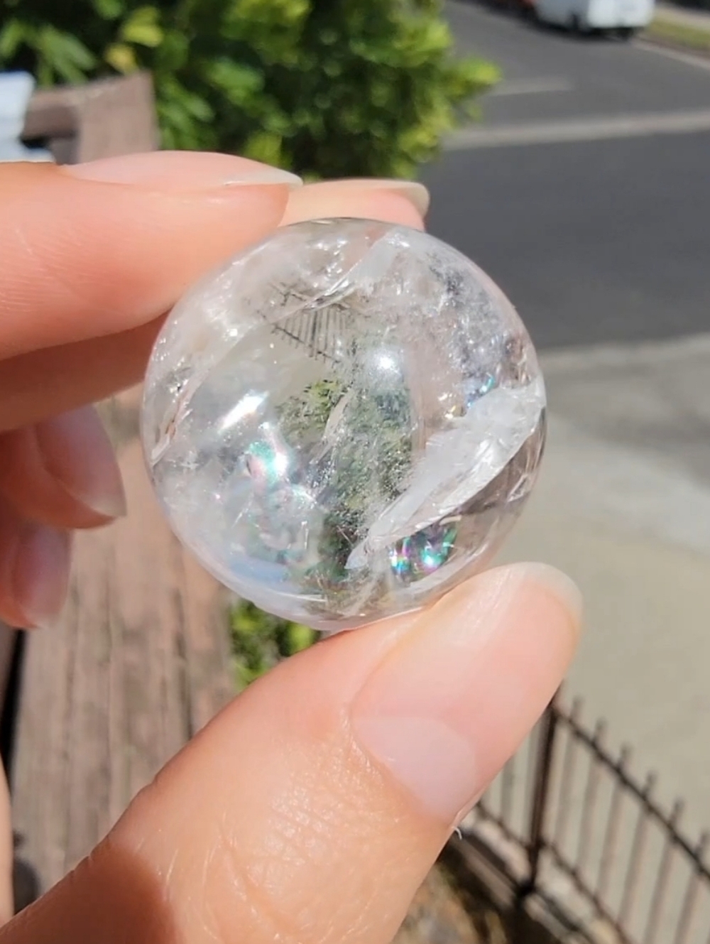 (#10) NEW 27MM HIGH-QUALITY CLEAR QUARYZ MINI SPHERE